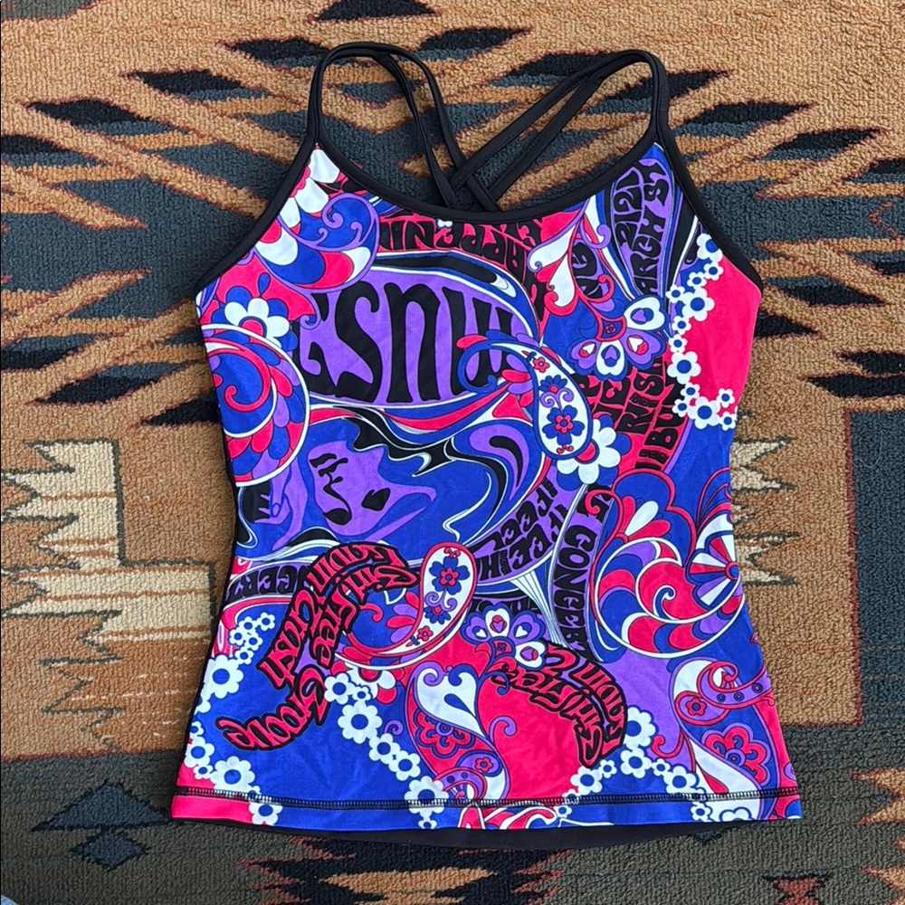 Y2K Triple Flip Psychedelic Workout Tank Top